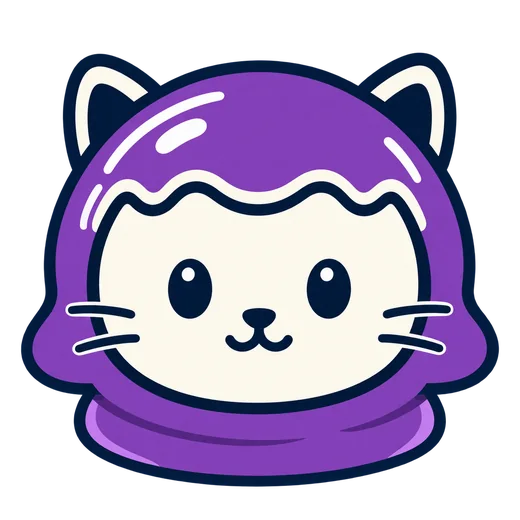 JellyNeko con capucha violeta