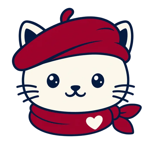 NekoKiss, gato chocolatier con boina