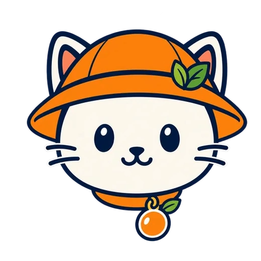 NekoTuttyFrutty con sombrero tropical